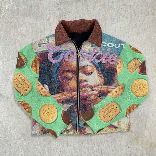 Vintage Contrast Tapestry Biscuit Jacket
