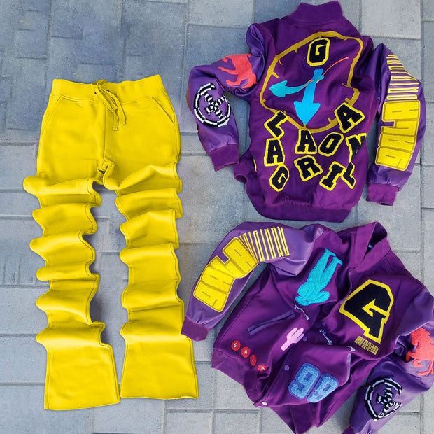 Personalized street style baseball uniform pants two-piece set