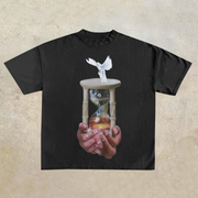 Retro casual trendy brand print short-sleeved T-shirt