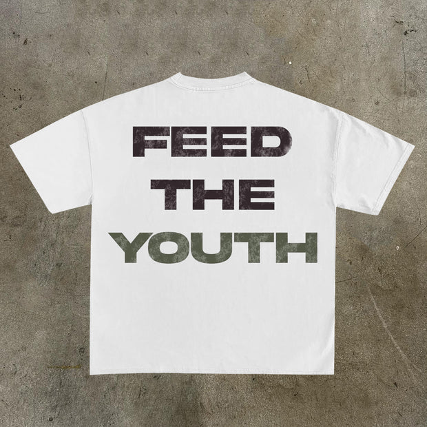 Feed The Youth Print Short Sleeve T-Shirt