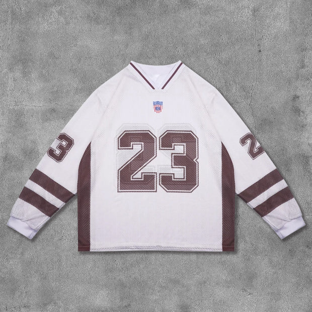 No.23 Printed Mesh Long Sleeve Jersey