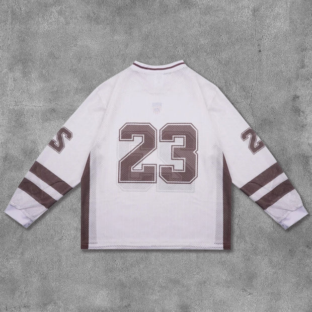 No.23 Printed Mesh Long Sleeve Jersey