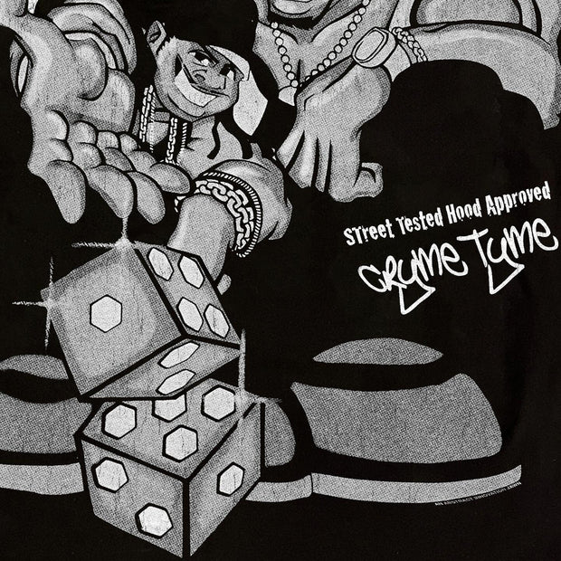 Crime Tyme Casual Street Wrestling Print T-Shirt