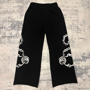 Casual Cross Printed Pocket Sweatshirt Pants