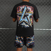 Super Brain Casual T-shirt Mesh Shorts Two-Piece Set