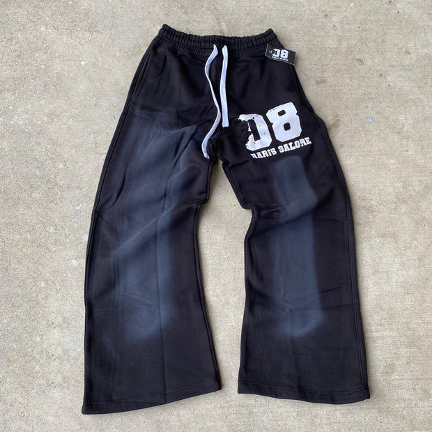 Digital Print Loose Wide Leg Pants