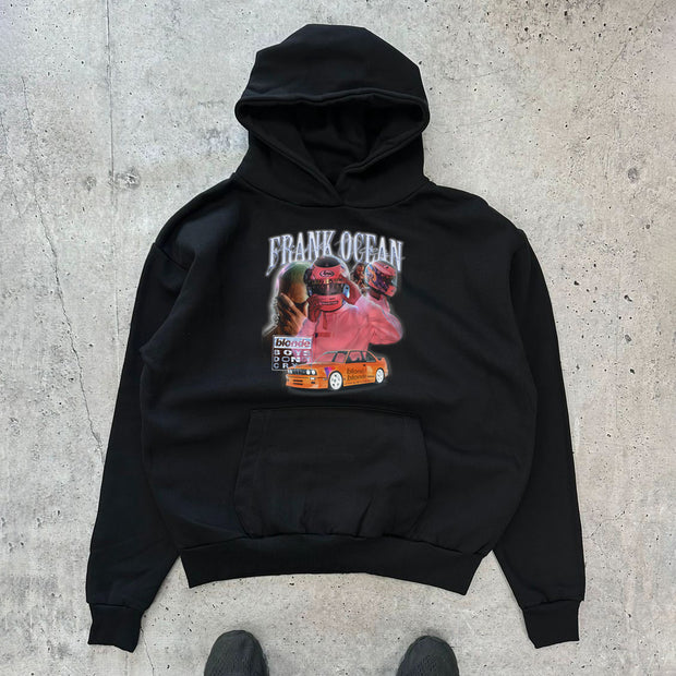 Fashion Blond Earth Print Long Sleeve Hoodies