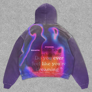 Stylish Retro Print Casual Hoodie