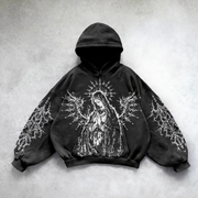 Oversized Madonna print hoodie