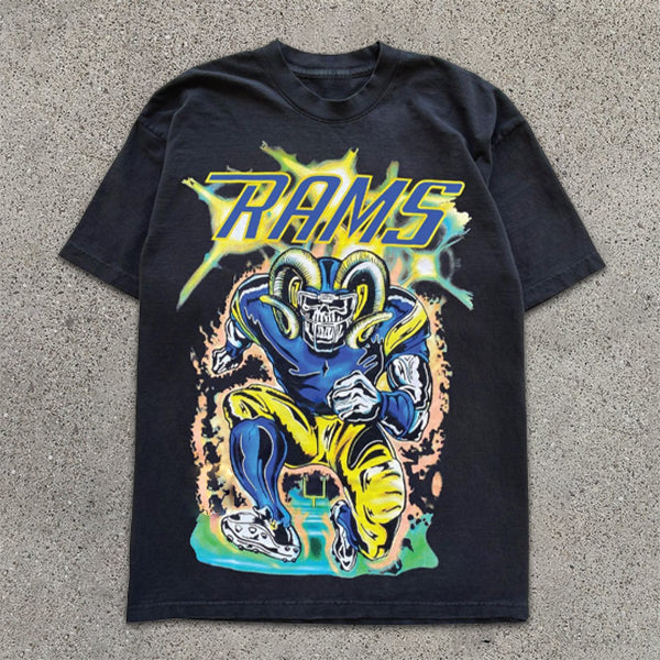Skull Football Print Short Sleeve T-Shirt