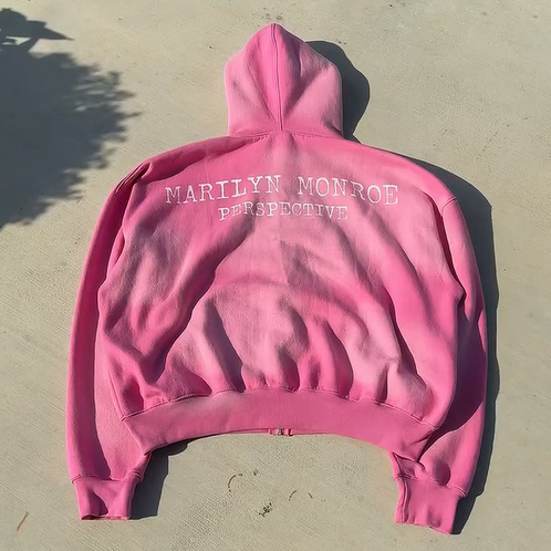id gradient print zip-up hoodie