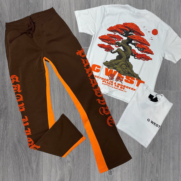 Casual street style Japanese T-shirt and trousers two-piece suit