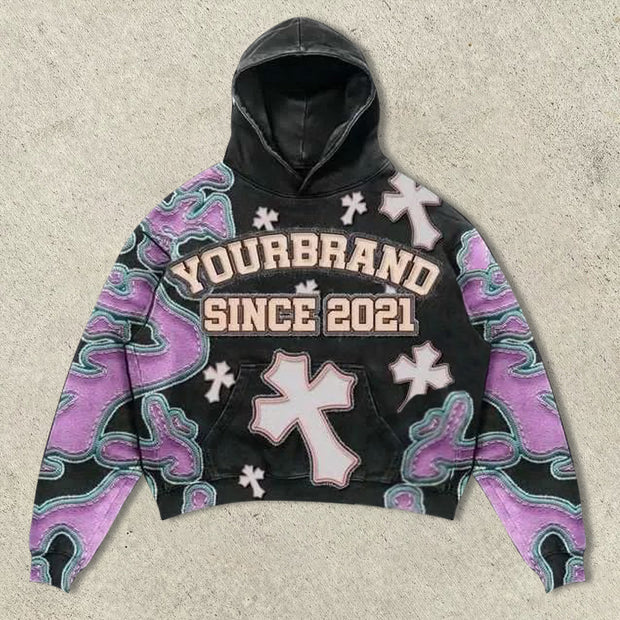 Personalized street style cross loose hoodie