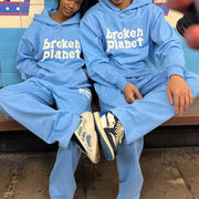 Broken Planet casual street print sporty two-piece suit
