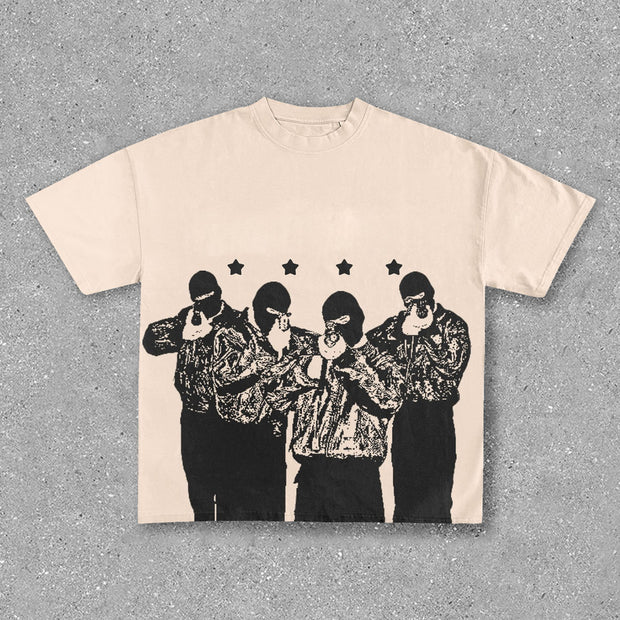 Casual personality oversized printed T-shirt