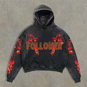 Cross religious print hoodie