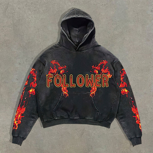 Cross religious print hoodie