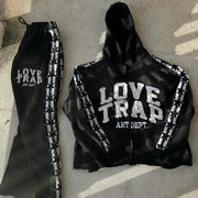 Love Trap Zip Hoodie and Pants Two-Piece Set
