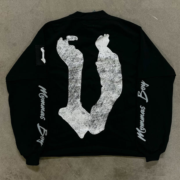 Saint Prayer Casual Street Stitching Long Sleeve T-Shirt