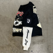 Saint Prayer Casual Street Stitching Long Sleeve T-Shirt
