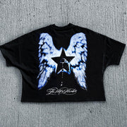 Jesus casual street retro print T-shirt