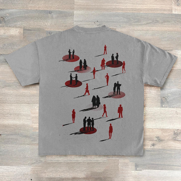 We Are Born To Be Alone Print T-Shirt