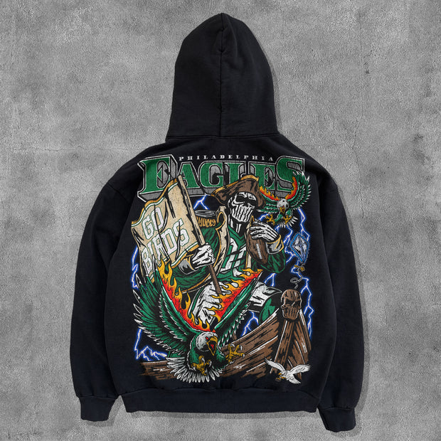 Super Bowl Print Long Sleeve Hoodies