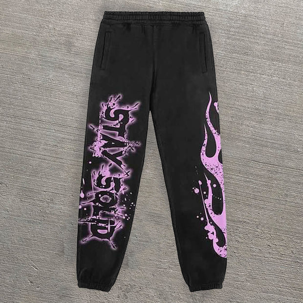 Save Cool Print Casual Street Hoodie Two-Pack Set