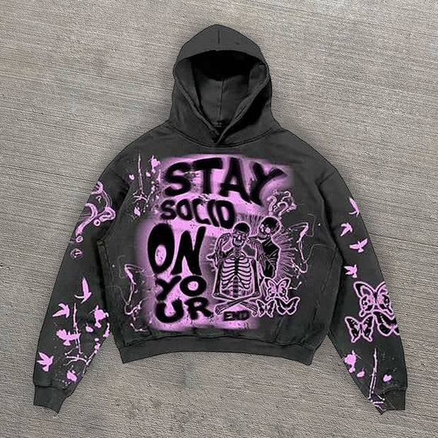 Save Cool Print Casual Street Hoodie Two-Pack Set