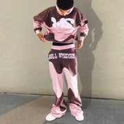 Stylish and Casual Contrast Color Hoodie Set