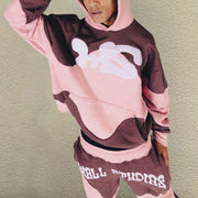 Stylish and Casual Contrast Color Hoodie Set