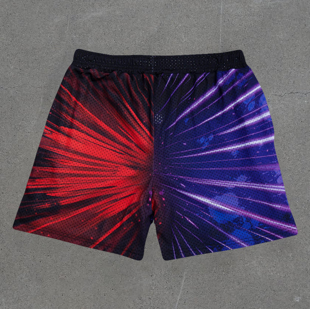 Domain Expansions Print Mesh Drawstring Shorts