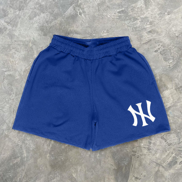 Casual sports graphic print shorts