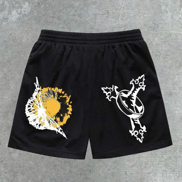 Statement fashion print track shorts
