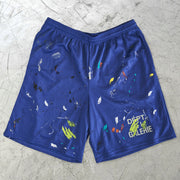 Tide Brand Paint Spray Graffiti Mesh Shorts