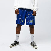 Tide Brand Paint Spray Graffiti Mesh Shorts