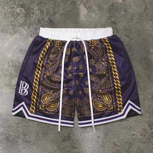 Sports personality cashew flower shorts men
