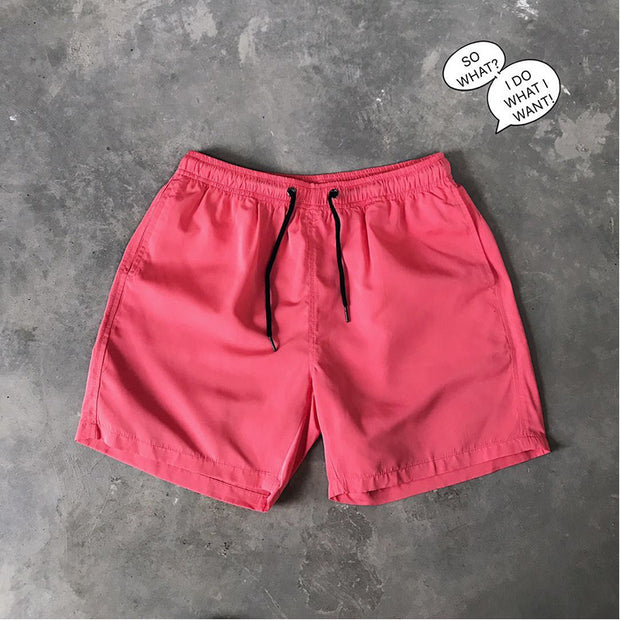 Casual solid color all-match casual loose five-point beach pants