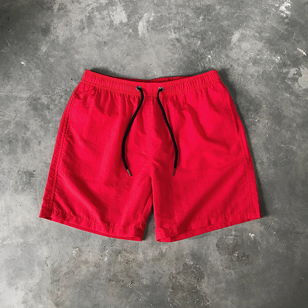 Casual solid color all-match casual loose five-point beach pants