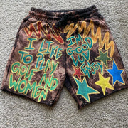 Graffiti casual personality street pattern shorts