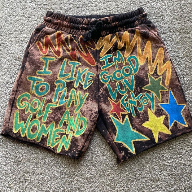 Graffiti casual personality street pattern shorts
