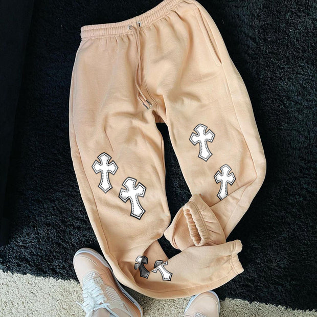 Street casual fashion cross pattern trousers