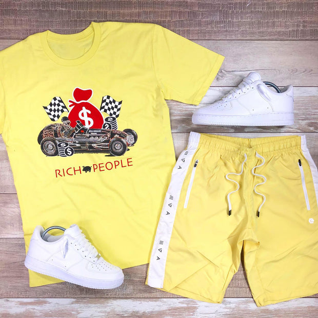 Casual Fashion Preppy Print Shorts Set
