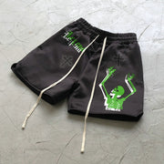 Skull Cross Fashion Retro Street Shorts