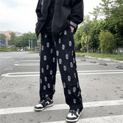 Robbers hood full printed retro corduroy casual trousers