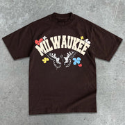 Butterfly Graphic Print Short Sleeve T-Shirt
