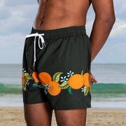 Resort Orange Pattern Seaside Beach Shorts