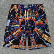 Tide brand casual Indian pattern short-sleeved shirt suit