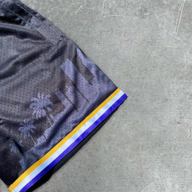 Fashion City Reflection Print Track Shorts