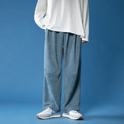 Corduroy high waist loose drape straight casual plus velvet thick trousers